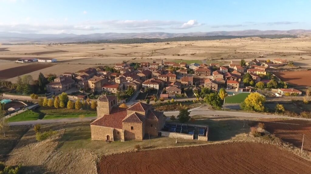Vista aérea de Narros y la finca